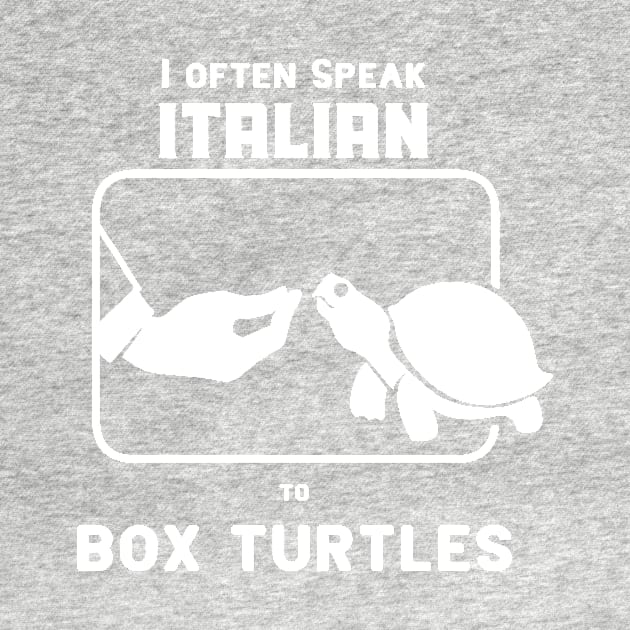 Funny Italian hand gesture and eastern box turtle in white ink by croquis design